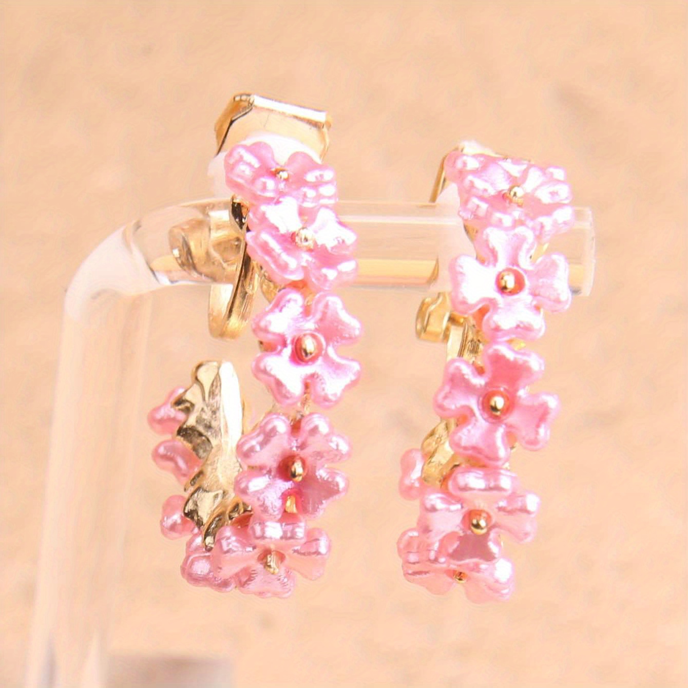 Floral Designed Round Ear Clips for Women